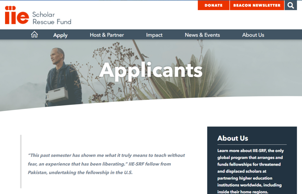 IIE-SRF Fellowship in the United States – Institute of International Education