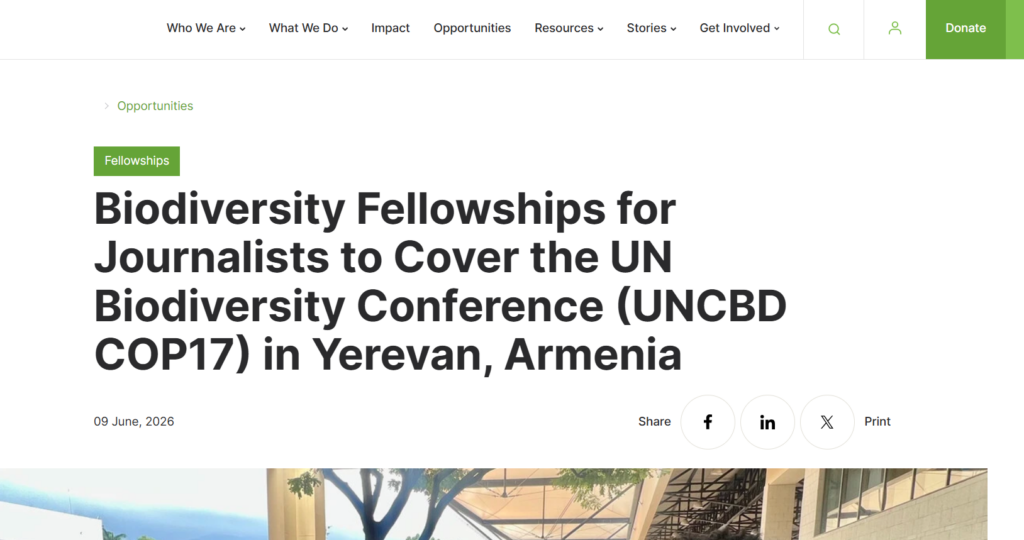 Armenia Biodiversity Fellowship at Earth Journalism Network