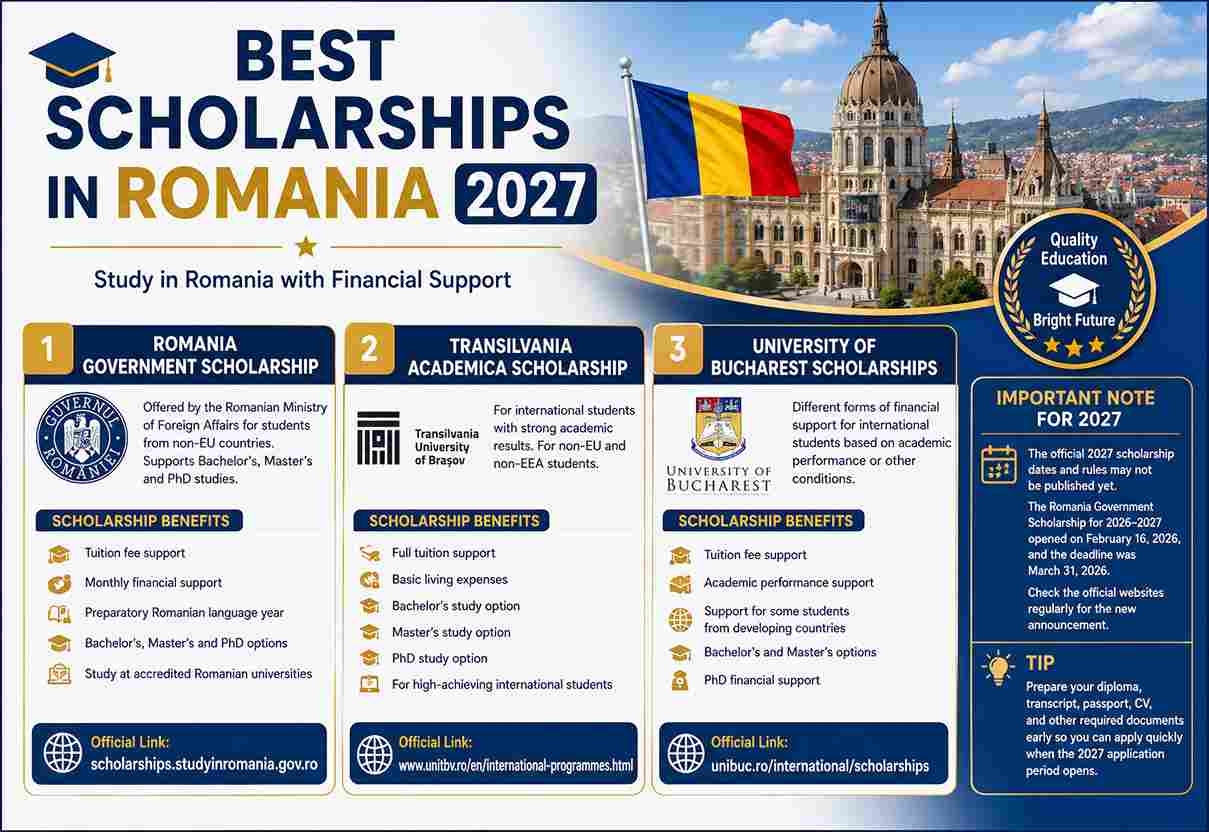 Best Scholarships in Romania 2027