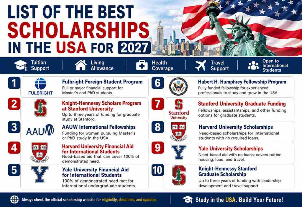 List of the Best Scholarships in the USA for 2027