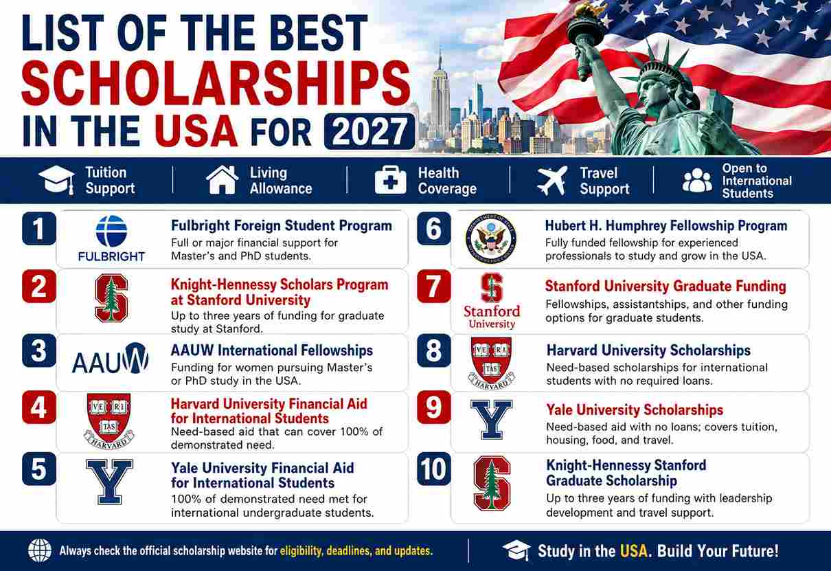 List of the Best Scholarships in the USA for 2027