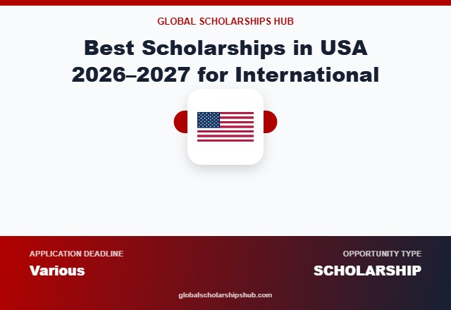 Best scholarships in USA 2026–2027 for international students