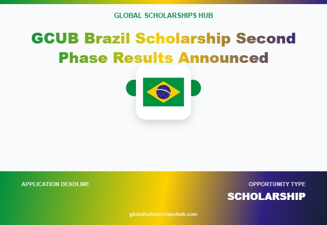 GCUB Brazil Scholarship Second Phase Results Announced 2026