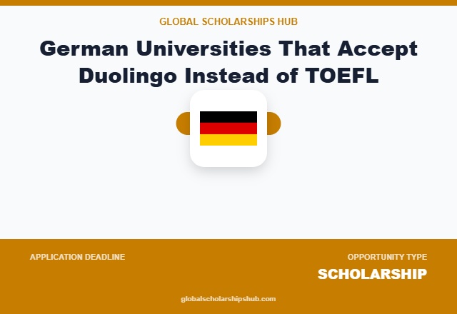 German universities accepting the Duolingo English Test instead of TOEFL for selected English-taught programmes