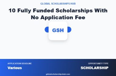 10 scholarships without application fee