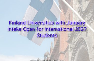 Finland Universities with January 2027 Intake Open for International Students